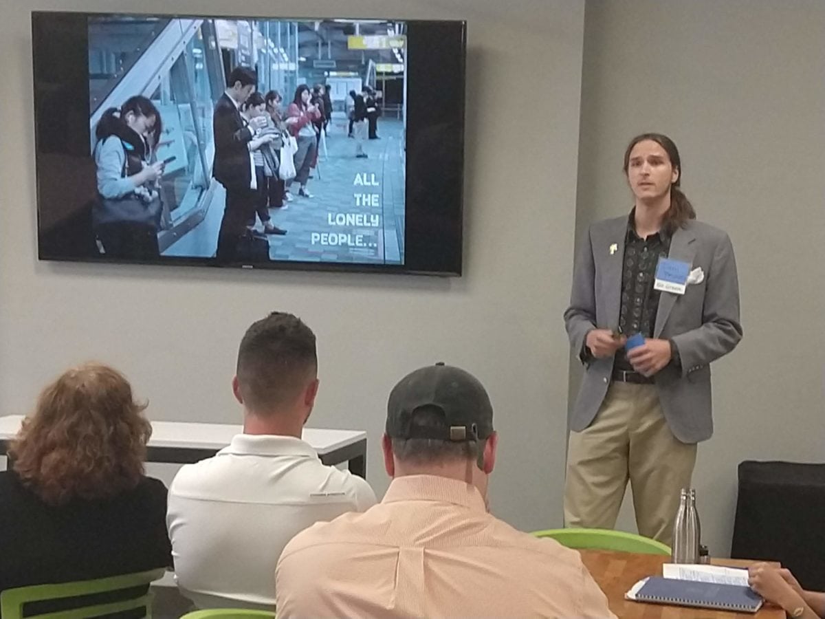 The Mettā Creative pitch at Summer Founders Demo Day at UD. (Photo by Holly Quinn)
