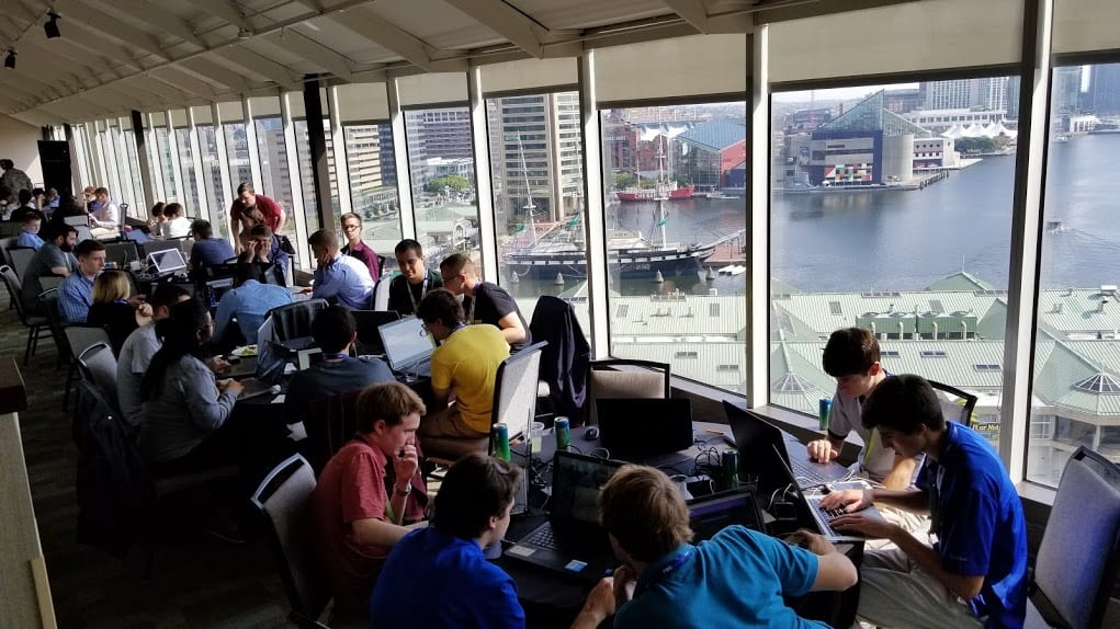 Capture the Flag competitors at Cyber Maryland 2018.