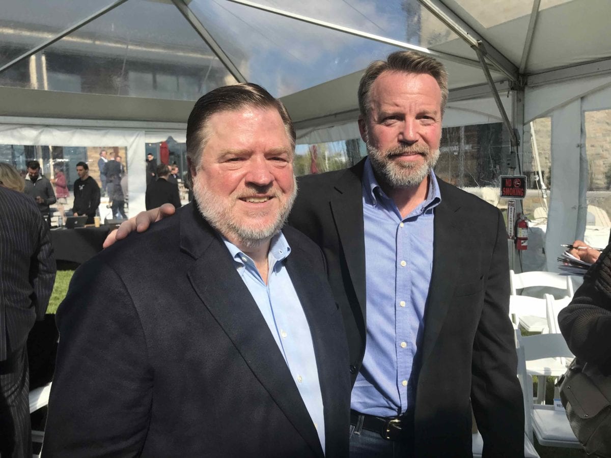 AllegisCyber Founder Bob Ackerman and DataTribe cofounder Mike Janke. (Photo by Stephen Babcock)
