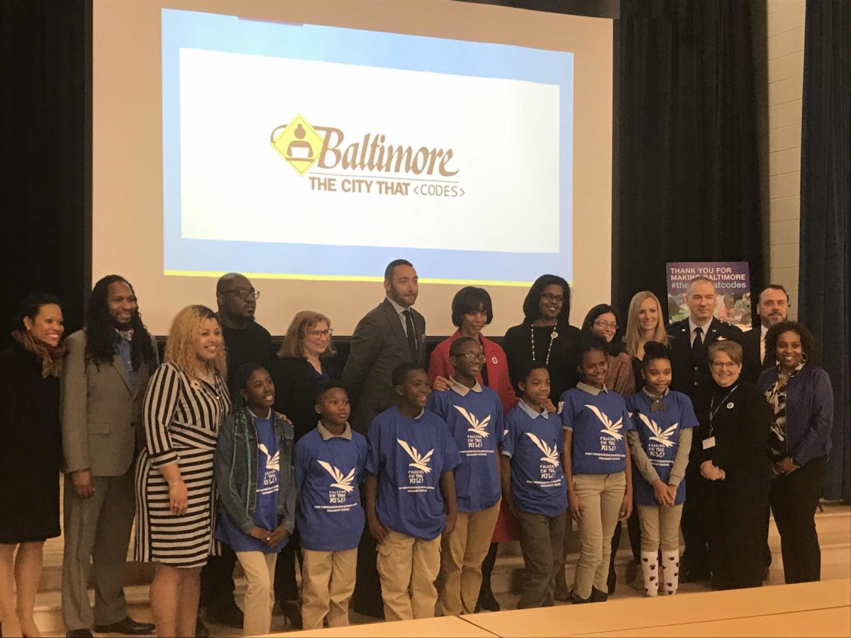 Leaders and students kicked off Hour of Code at Fort Worthington Elementary/Middle School on Dec. 3, 2018.