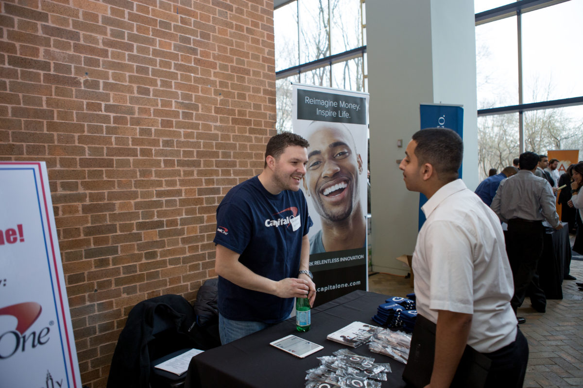 Job candidate speaking with Capital One recruiter