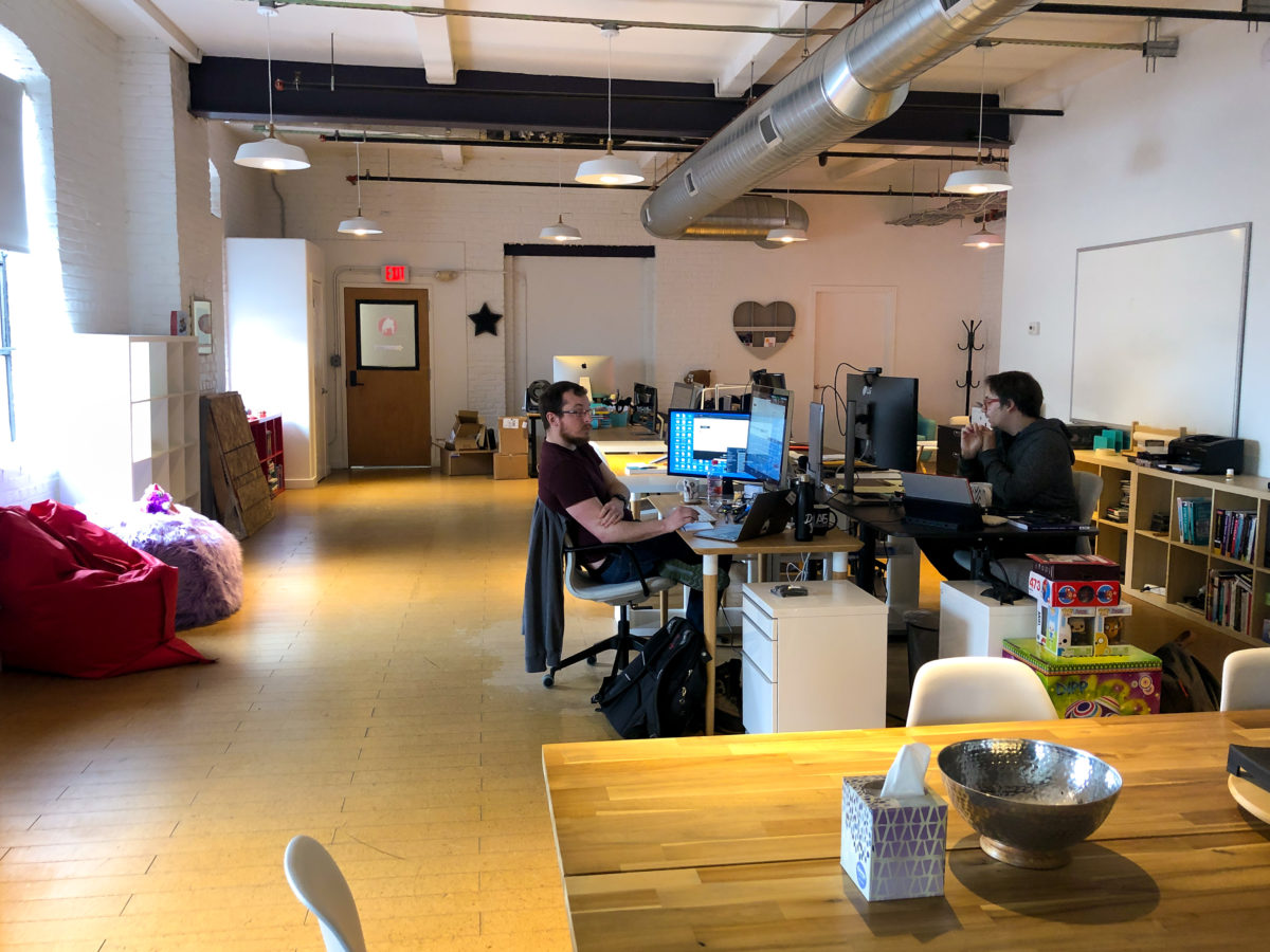 An office with an open floor plan