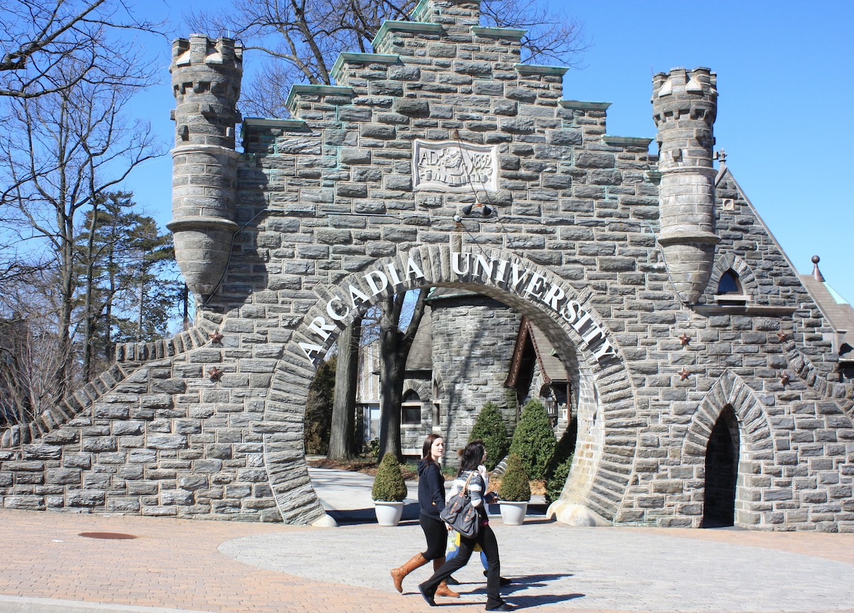 Arcadia University's arched entryway