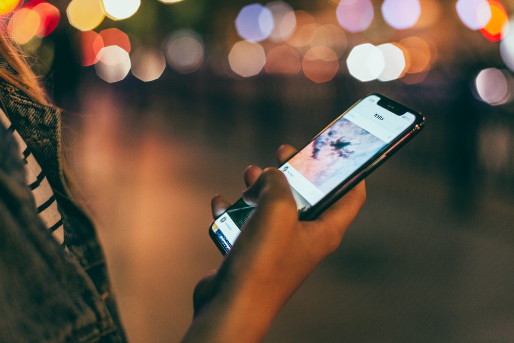 Person holding a smartphone