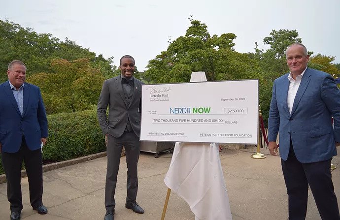 NERDiT Now cofounder Markevis Gideon with Ben du Pont and Thère du Pont.