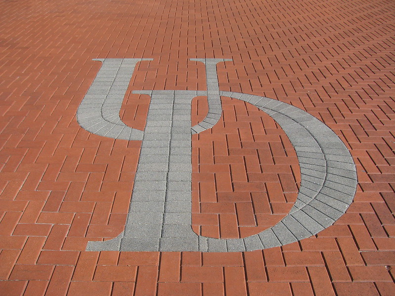 University of Delaware logo in bricks
