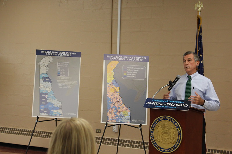 Governor John Carney at a podium