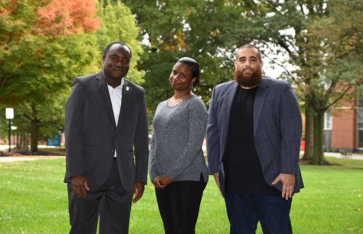 Dr. Raymond Tutu, Chair Sociology Dept., and Sociology Associate Professors Dr. Laurin Parker and Dr. Anwar Ouassini