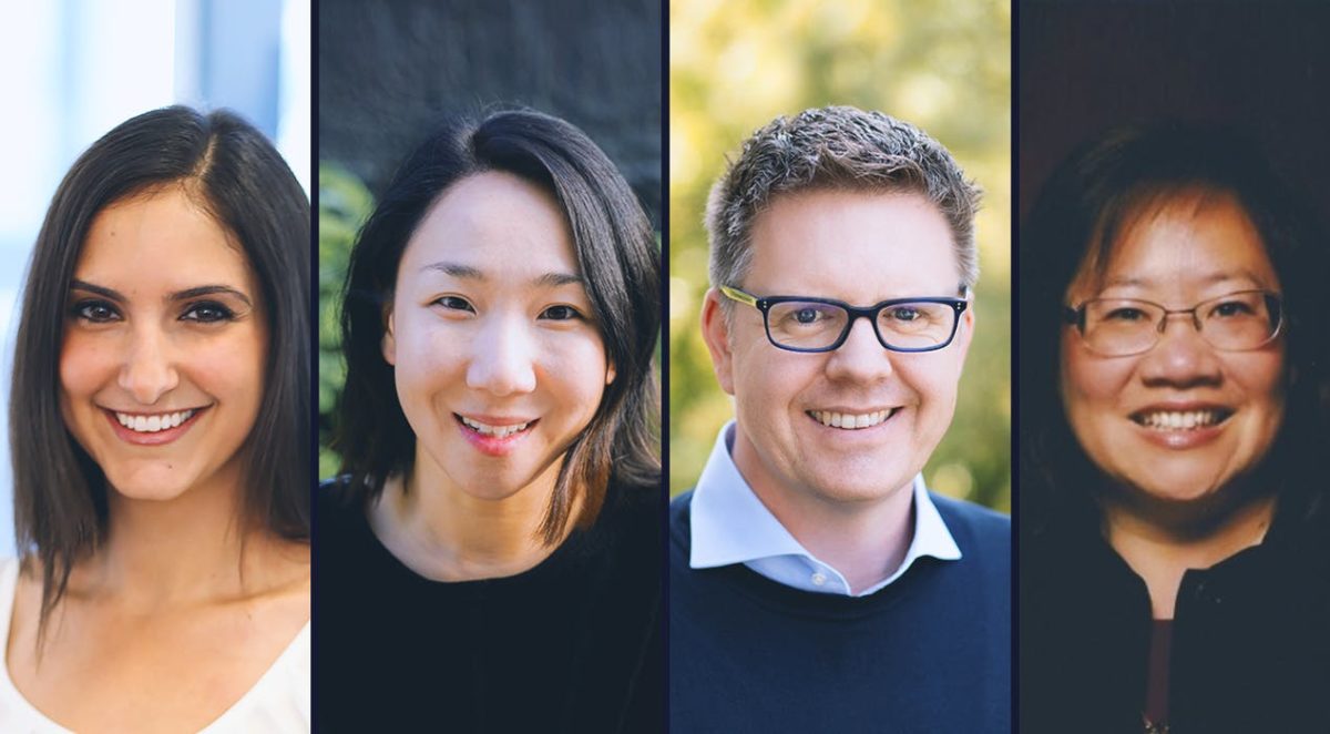 Headshots of four new members of Aurora Innovation's financial team