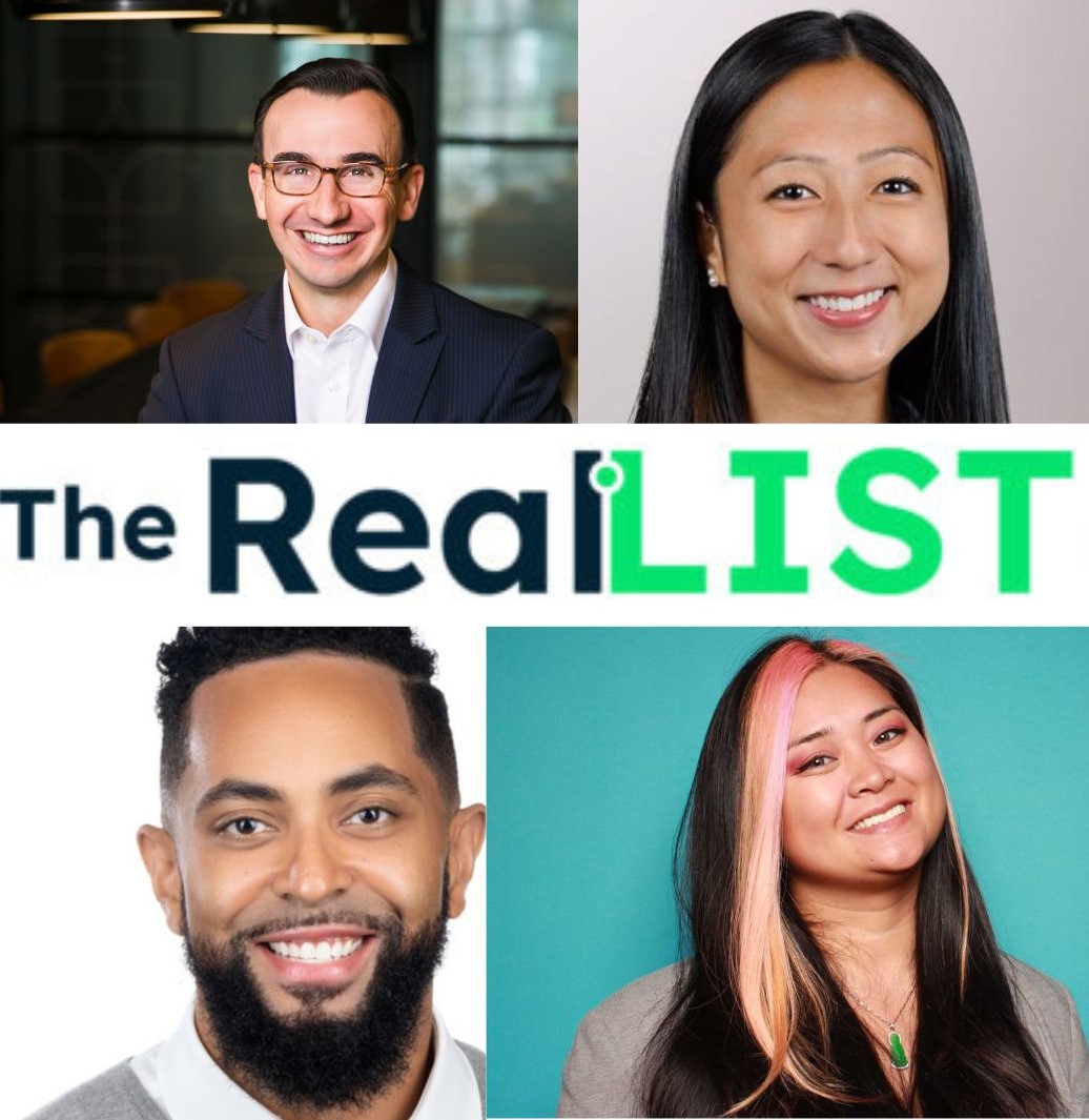 Headshots of four of the connectors surround a graphic that reads: The RealLIST in black and green letters.