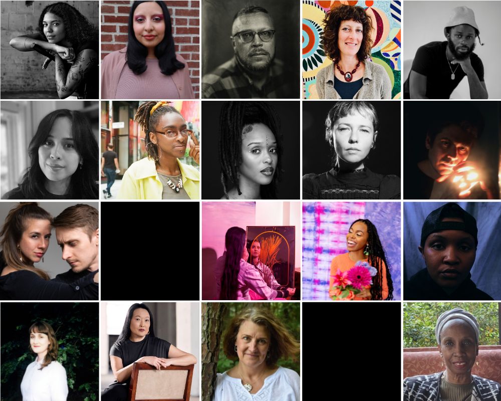 A collage of various individual portraits showcasing a diverse group of people.