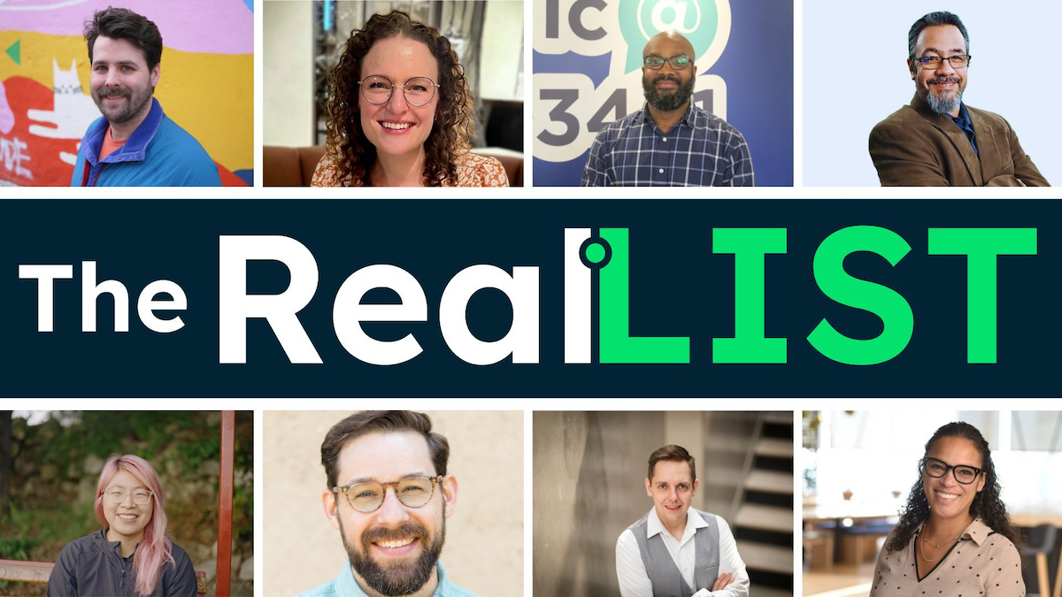 The reallist logo with a group of people.