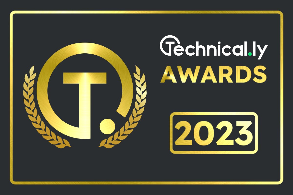 The gold technically awards logo on a black background.