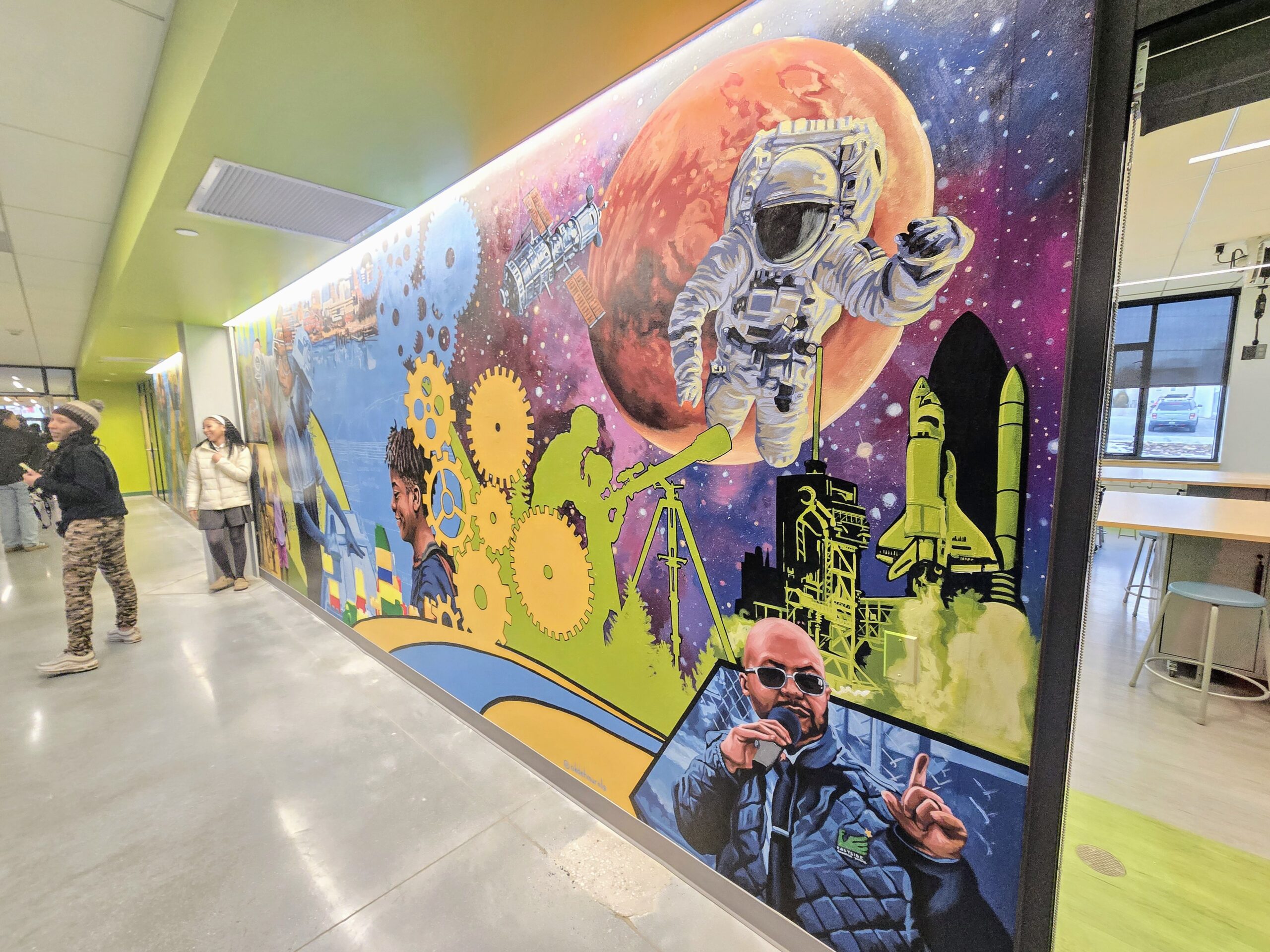 A colorful mural