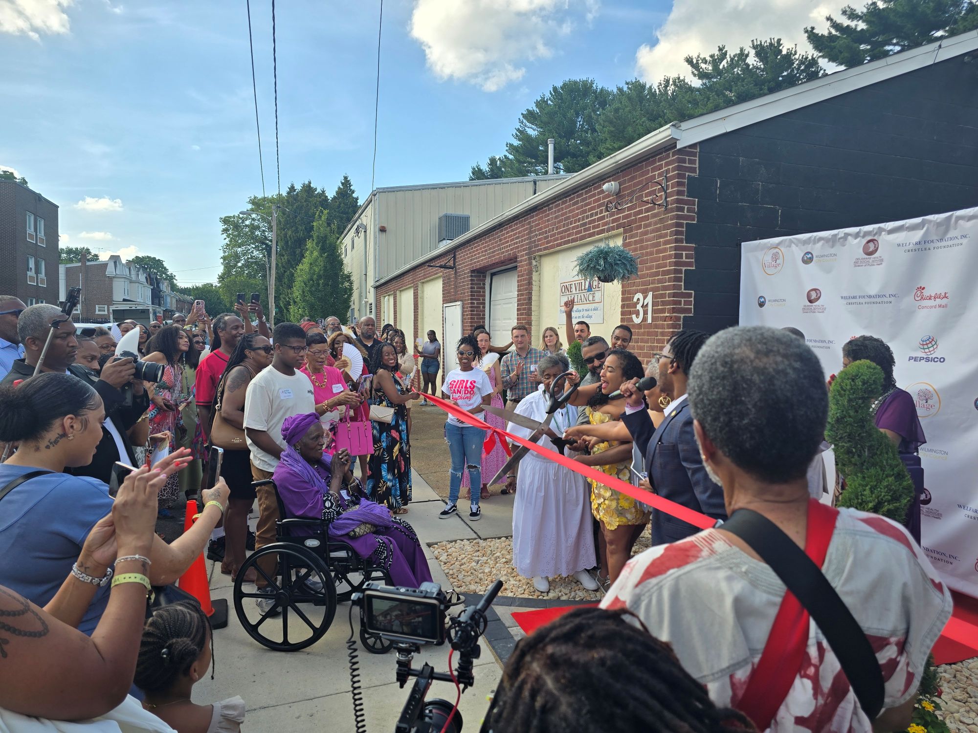 A ribbon cutting